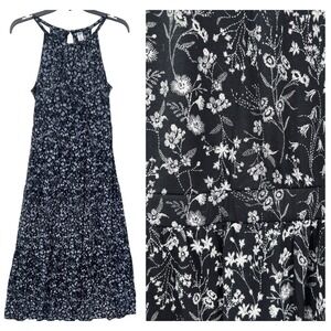Old Navy Womens Floral Halter Neck Tiered Long Maxi Dress SP Boho Cottagecore